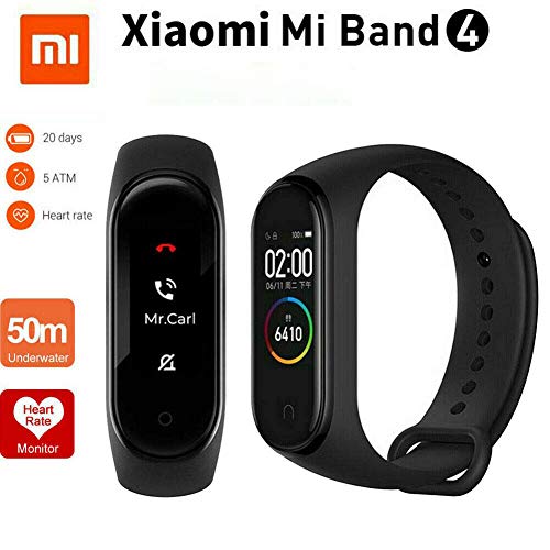 Xiaomi Band 4 Pulsera de Fitness Inteligente Monitor de Ritmo cardíaco 135 mAh Pantalla Color Bluetooth 5.0 más Reciente 2019, Negro