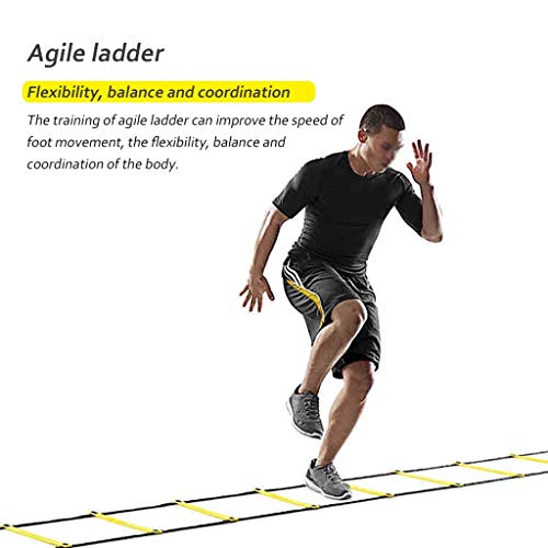 Xin Agilidad Escalera de formación de Fitness, Long Velocidad Escalera de Agilidad - Ejercicio Deporte Escalera, la Velocidad y la Agilidad de formación Escalera de fútbol de la Agilidad (Size : 6M)