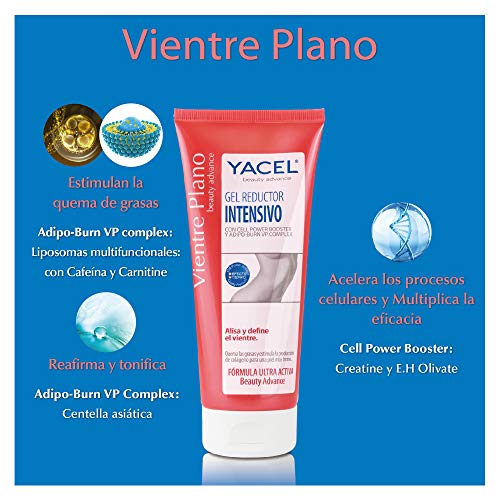 YACEL VIENTRE PLANO | Gel Reductor Intensivo | Alisa y Define el Vientre | 200 ml.