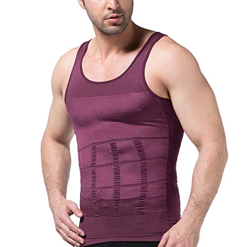 YOUCAI Chaleco Sauna Hombre Compresion de Neopreno Chaleco Modelador Camiseta Reductora para Adelgazante Sudoración Musculación，Púrpura,XL