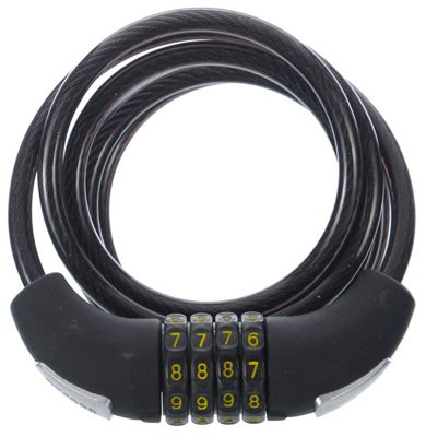 Candado de cable con combinación de seguridad Oxford Cobra - Negro - 8mm x 180cm, Negro