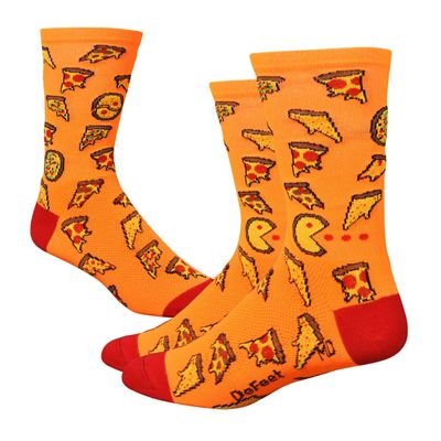 Defeet Aireator 6 Pizza Party Socks - Orange-Red - L, Orange-Red