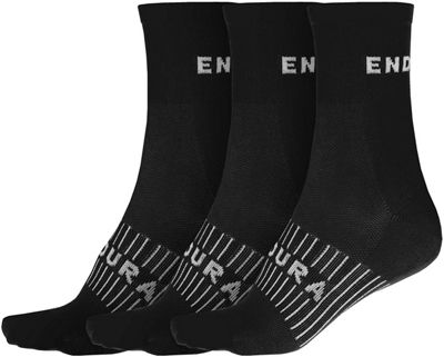Calcetines de carrera Endura COOLMAX (paquete de 3) - Negro - L/XL/XXL, Negro
