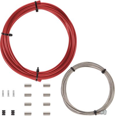 Juego de cables de freno LifeLine Essential (carretera) - Rojo - 2 x 2000mm Inner cable, 1 x  2100mm Outer, Rojo