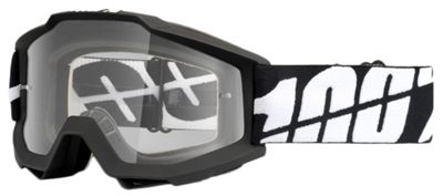 Máscara 100% Accuri (Enduro Dual) - Negro - Lente dual y transparente, Negro - Lente dual y transparente