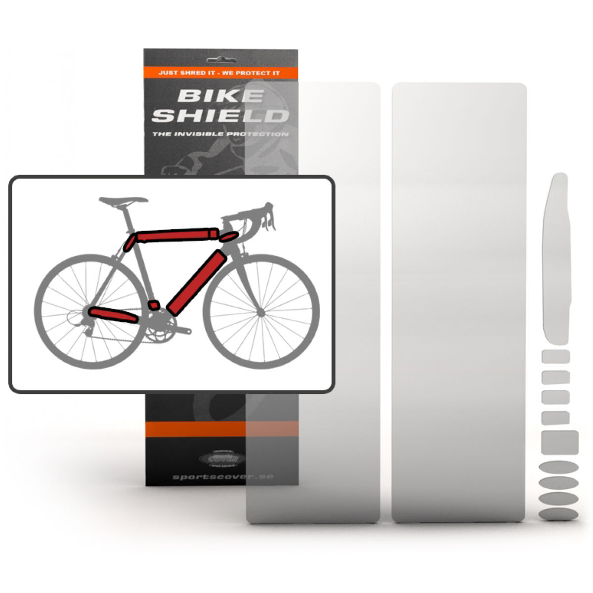 Pack completo de protectores sobredimensionados Bike Shield - Protectores de cuadro