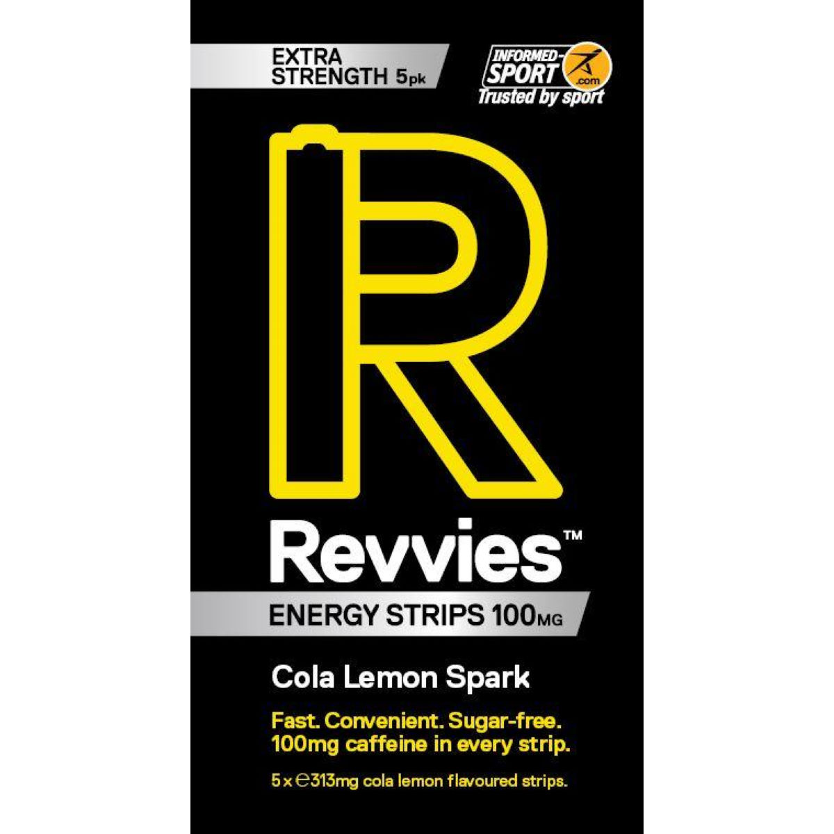Revvies Extra Strength Energy Strips (6 x 5 Pack) - Cafeína en comprimidos