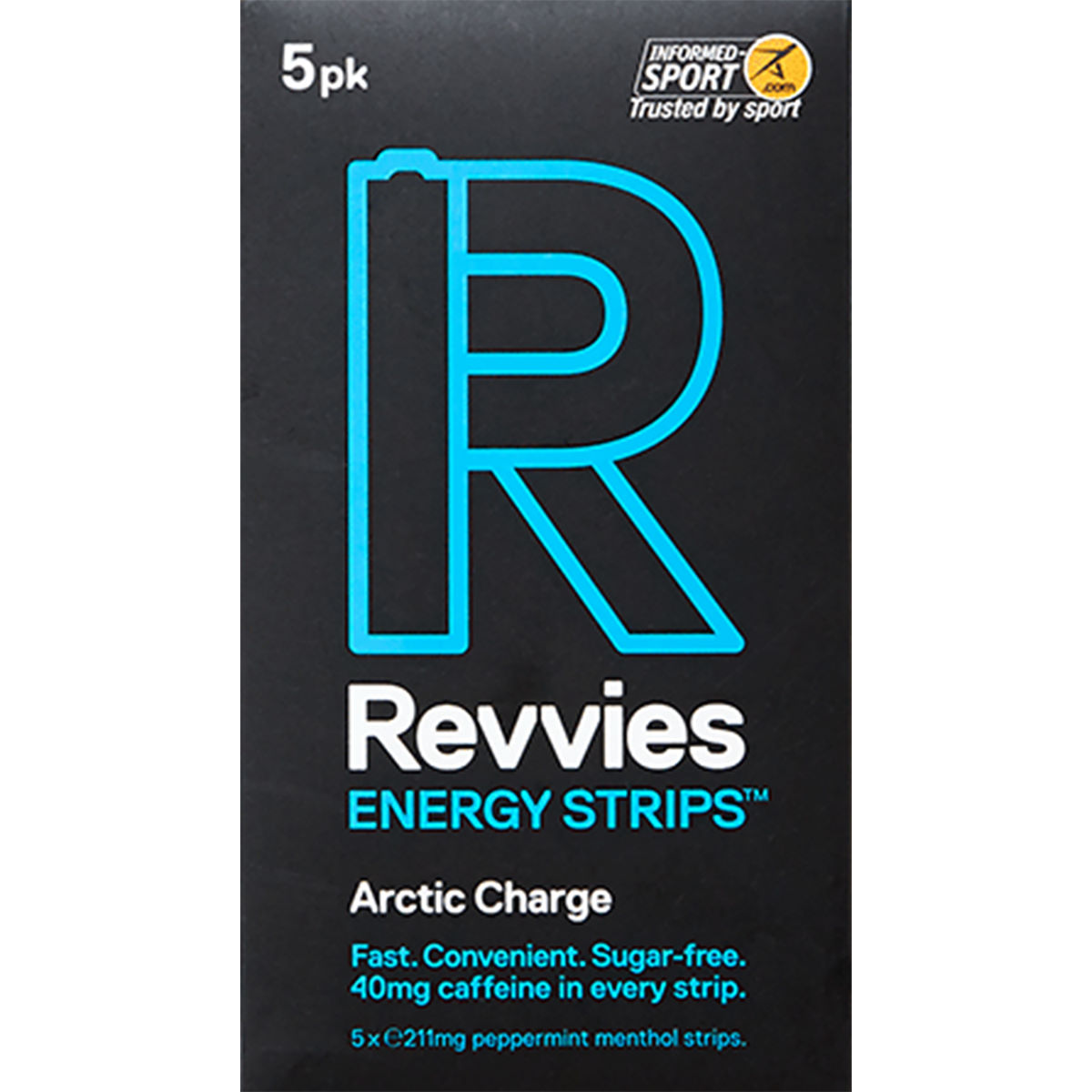 Tiras energéticas Revvies Energy (paquete de 6 x 5) - Cafeína en comprimidos