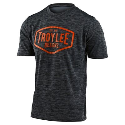 Troy Lee Designs Flowline Youth Station Jersey  - Heather Black-Tangerine, Heather Black-Tangerine