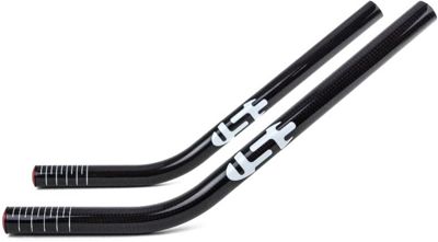 USE Aero Bar Carbon Extensions - Black 3k weave Carbon - 320mm 20° J Bend, Black 3k weave Carbon
