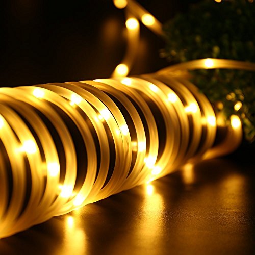 100 LEDs Solar Cadena de Luces, 12 m Manguera Iluminación para Navidad, Fiestas, Bodas, Patio, Dormitorio, Jardines, Festivales,etc