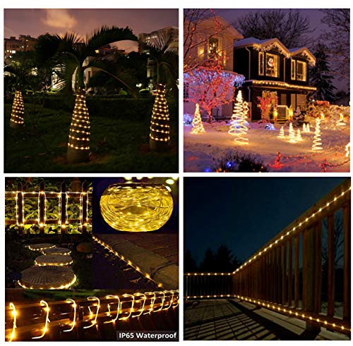100 LEDs Solar Cadena de Luces, 12 m Manguera Iluminación para Navidad, Fiestas, Bodas, Patio, Dormitorio, Jardines, Festivales,etc