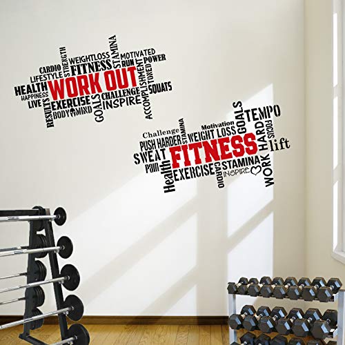 2 pegatinas de pared grandes para entrenamiento profesional de fitness motivacional, cotizaciones de gimnasio.