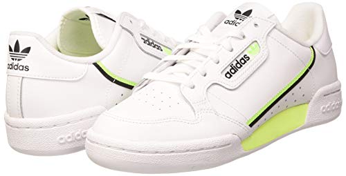 adidas Continental 80 J, Zapatillas de Gimnasio Unisex Niños, FTWR White/Signal Green/Core Black, 38 EU