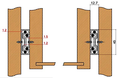 AERZETIX: Par de guías correderas con rodamiento de bolas para cajones extracción total 45mm 45kg (50cm)