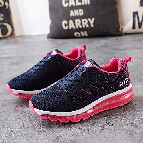 Air Zapatillas de Running para Hombre Mujer Zapatos para Correr y Asfalto Aire Libre y Deportes Calzado Unisexo Blue Plum 35
