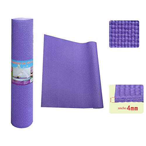 ALLPER Esterilla para Yoga Universal, Multiusos de Alta Densidad, Antideslizante, TAMAÑO: 173 x 61 x 0,4 cm. Color Morado.