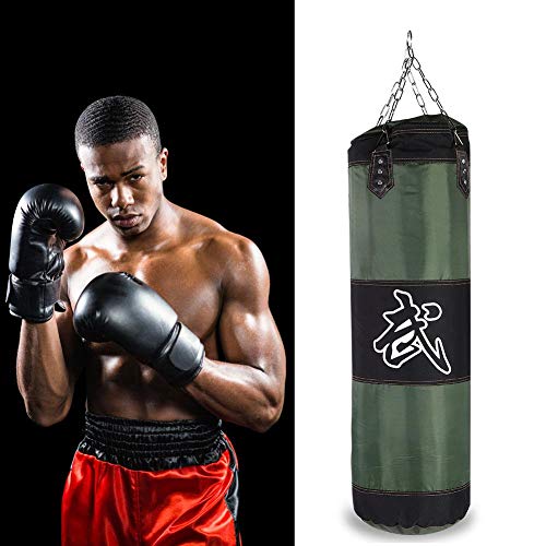 Alomejor Saco de Boxeo Saco de Boxeo Resistente con Cadenas para el Entrenamiento de Boxeo Bolsa de Arena de Fitness(1m-Green)