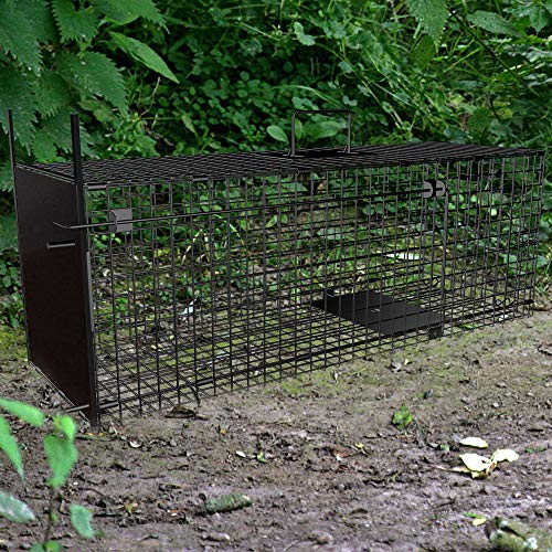 Amagabeli Garden Home Trampa Viva 78x26x29cm Trampa para Animales como una Gran Trampa de Marta Trampa para Gatos Trampa para Zorros Trampa para Ratas con trampilla