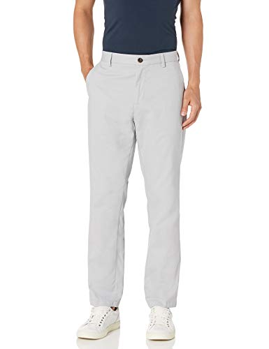 Amazon Essentials Classic-fit Wrinkle-Resistant Flat-Front Chino Pant Pantalones, Gris (Light Grey), W35/L32 (Talla del fabricante: 35W x 32L)