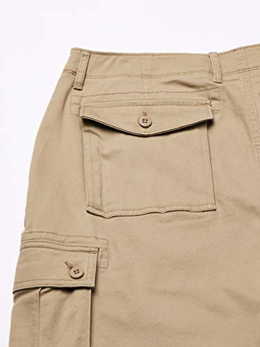 Amazon Essentials – Pantalones cargo elásticos de corte entallado para hombre, Caqui, 36W x 30L
