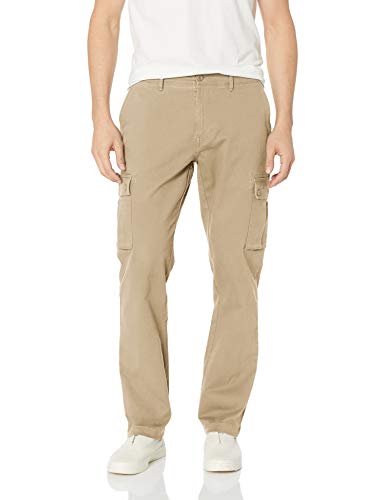 Amazon Essentials – Pantalones cargo elásticos de corte entallado para hombre, Caqui, 36W x 30L