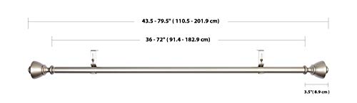 AmazonBasics - Barra de cortina de 2,54 cm de diámetro, con terminales en forma de urna, 90 a 180 cm, Níquel