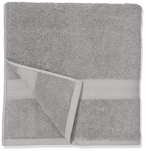 AmazonBasics - Juego de toallas (colores resistentes, 2 toallas de baño y 2 toallas de manos), color gris