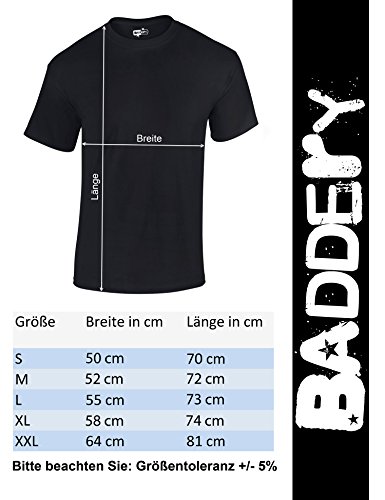 Baddery Camiseta: Train Hard Spartan/Bodybuilding/Fisico-Culturismo/Gimnasio/Gym/Músculo/Trabajo/T-Shirt Unisex/Regalo para Culturista (XL)