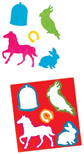 Baker Ross- Plantillas lavables de plástico con forma de mascotas (Pack de 6) - Actividad de manualidades infantiles para pintar