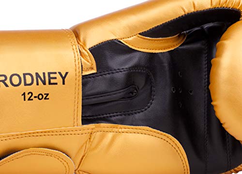 BenLee Boxhandschuhe Training Gloves Rodney Vendas de Boxeo, Unisex Adulto, Dorado Pom Pom, 10 oz