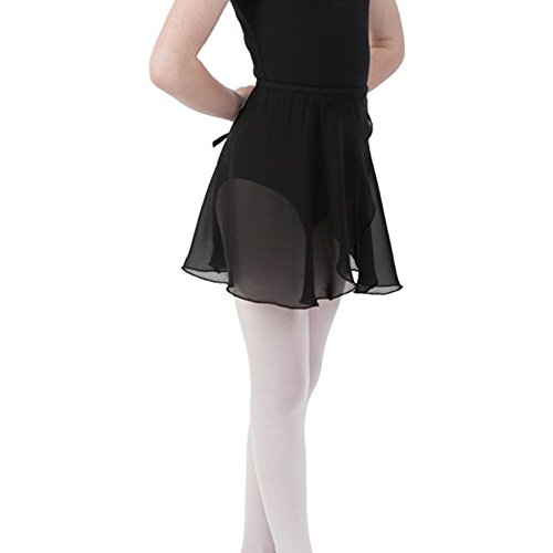 Bezioner Falda de Abrigo la Danza de Ballet Gasa con Lazo de la Cintura para Niña Mujer Negro M