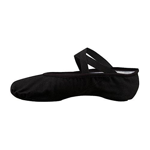 Bezioner-Shop Zapatillas de Ballet Canvas Dance Zapatos Split (Negro y Rosa Claro) Le recomendamos Que Elija uno (1) Tamaño Más Grande Que su Tamaño Normal del Zapato (37, Negro)
