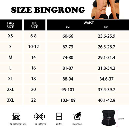 Bingrong Fitness Faja Cintura Entrenador de Cintura con Cremallera Faja Corset Fajas Reductoras Adelgazantes Mujer Waist Trainer Corset Faja Lumbar Moldeadora Bustier (Negro, Large)