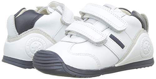 Biomecanics 151157, Zapatos de primeros pasos Unisex Bebés, Blanco (Blanco/Azul/Sauvage), 21 EU
