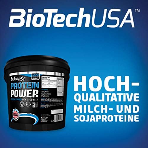 BioTech Protein power Mezcla de Proteínas, Sabor Fresa-Plátano - 4000 gr
