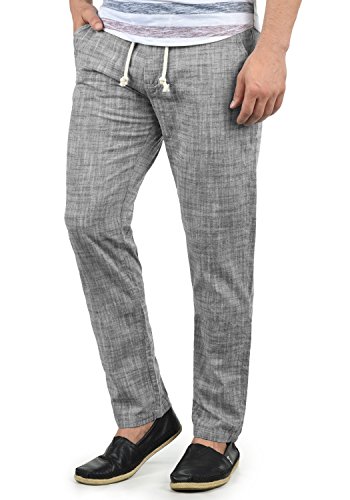 BLEND Bonavo Pantalón De Lino Largo De 100% algodón Regular-Fit, tamaño:M, Color:Black (70155)