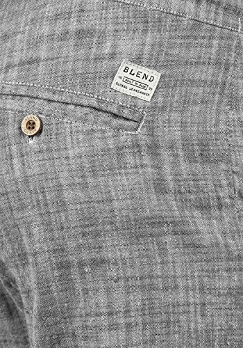 BLEND Bonavo Pantalón De Lino Largo De 100% algodón Regular-Fit, tamaño:M, Color:Black (70155)