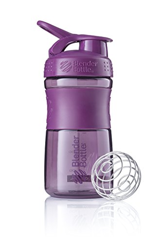 BlenderBottle Sportmixer Botella de agua | Botella mezcladora de batidos de proteínas | con batidor Blenderball | libre de BPA | Tritan| 590ml - plum