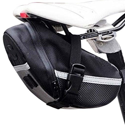 Bolsa de silla de bicicleta portátil bicicleta de poliéster bolsa de asiento de bicicleta Carcasa para montar Biking Travel Negro
