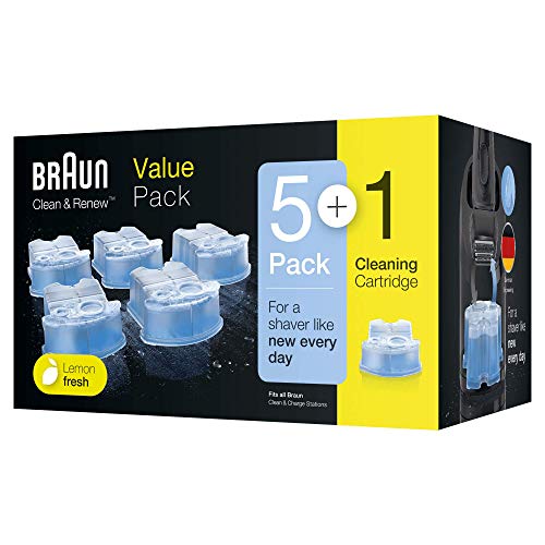 Braun Clean&Renew Cartuchos de recarga para afeitadora eléctrica hombre, 5+1 unidades, compatibles con todos los centros SmartCare Y Clean&Charge