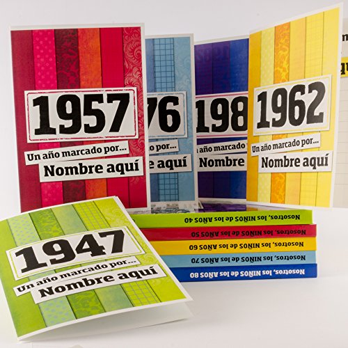 Calledelregalo Libro de tu año de Nacimiento, Libro de la década de los 40 con Tarjeta Personalizada - Regalo para cumpleaños - Otras Edades Disponibles