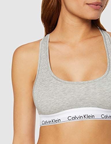 Calvin Klein Modern Cotton-Bralette Sujetador, Gris (Grey Heather 020), L para Mujer