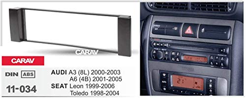 CARAV 11-034 1-DIN Marco de plástico para Radio para Audi A3 (8L) 2000-2003, A6 (4B) 2001-2005 / Seat Toledo, Leon 1999-2005