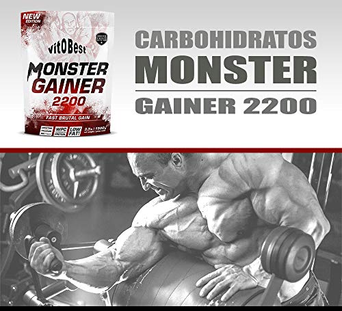 Carbohidratos MONSTER GAINER 2200 - Suplementos Alimentación y Suplementos Deportivos - Vitobest (Chocolate, 3 Kg)