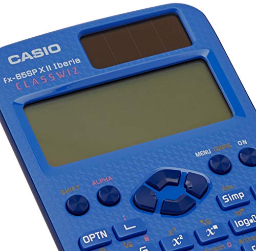 Casio FX-85SP X II - Calculadora Científica, Recomendada para el Curriculum Español y Portugués, 293 funciones, solar, Azul