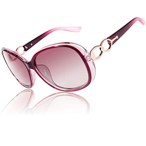 CGID Gafas de Sol Mujer Polarizadas Grande Diseñador de Gran Tamaño Gafas de Sol Polarizadas Mujer Protección UV400 Gafas con Diamantes de Imitación MJ85