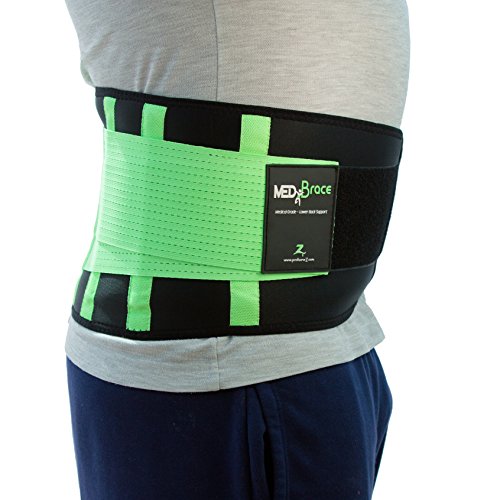 Cinturón Lumbar Médico Ortopédico para Prevenir Lesiones al hacer Deporte o Aliviar el Dolor y la Molestia de la Ciática, la Hernia de Disco, Mejora la Postura de la Espalda- Verde M 72-89cm