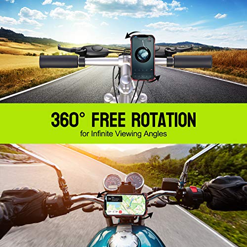 Cocoda Soporte Movil Bicicleta, Desmontable Soporte Movil Moto Bici, 360° Rotación Porta Movil Bicicleta Accesorios Moto Compatible con iPhone 12 Pro Max/12 Mini/11 Pro MAX/XS y Otro 4.7-7.5" Móvil