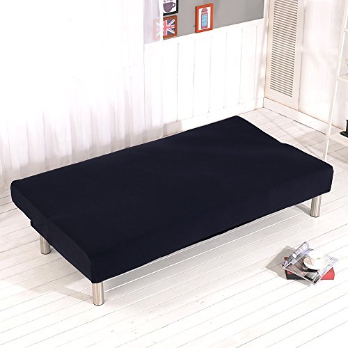 Cornasee Funda de Clic-clac elástica, Cubre/Protector sofá de 3 plazas,Color sólido,Negro